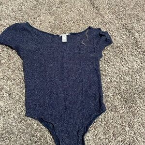 blue bodysuit